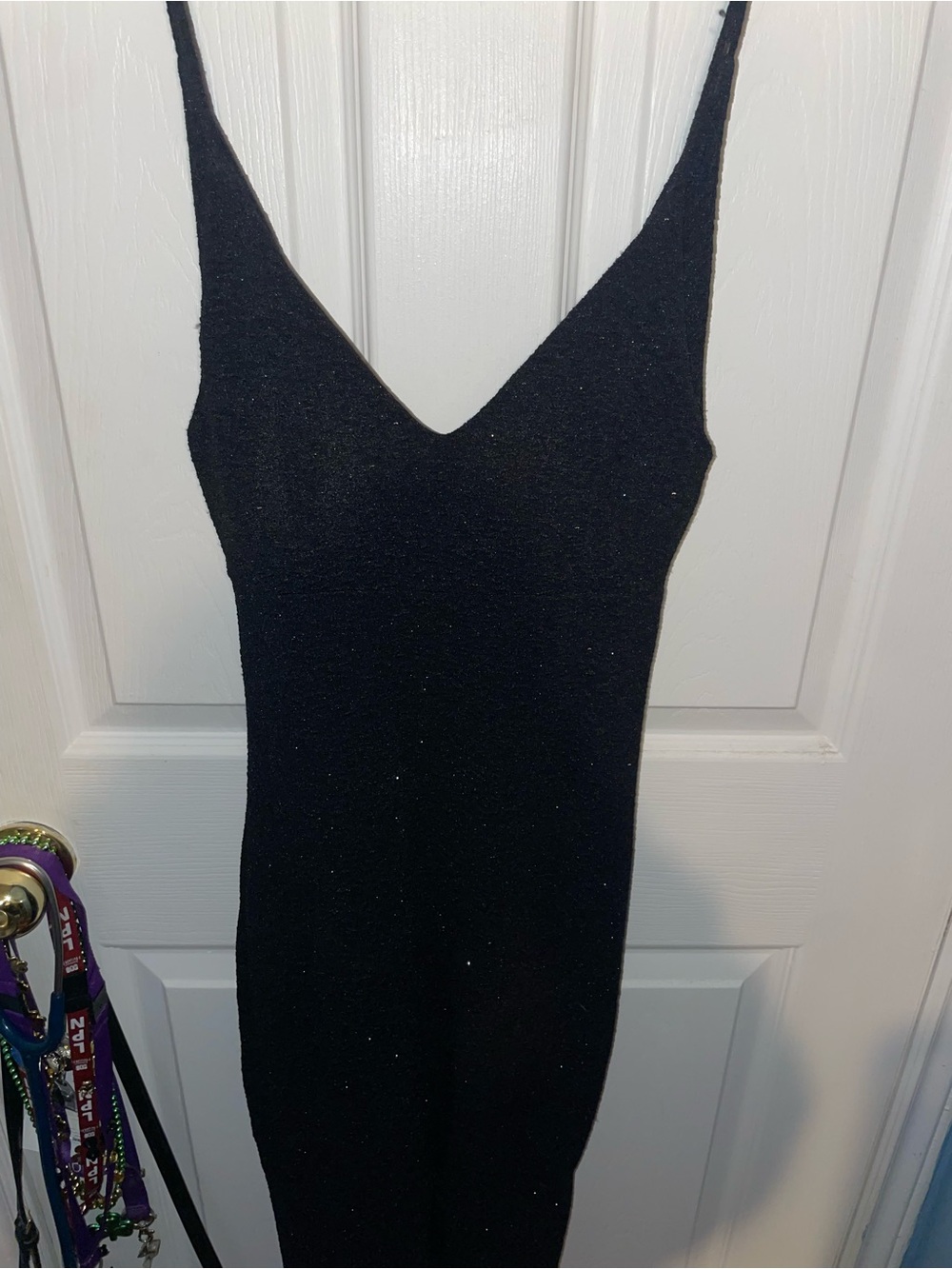 Women's Black V-Neck Sparkle dress